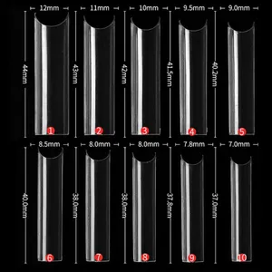 500 Stks/zak Xxl C Curve Rechte Lengte Nail Tips Extra Natuur Transparante Lange Salon Valse Nail Tip Half Cover Kunstmatige nagels