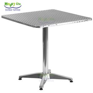 Juego de Banco de mesa de comedor para exteriores de grado comercial Happy Life, muebles de restaurante de Metal plegable de aluminio resistente - Product Image 1