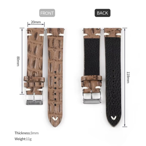 Bracelet de montre en cuir véritable à motif crocodile personnalisé OEM, à libération rapide, style vintage, pour un usage professionnel, décontracté et quotidien - Product Image 1
