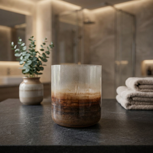 Tapered <b>Glass</b> Hurricane Candleholder <b>Heat</b> <b>Resistant</b> Smoky Gradient Decorative Vessel for Home Decor Christmas Valentine's Day - Product Image 2