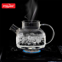Théière en verre résistant à la chaleur Pyglass, vente chaude, bouilloire en verre borosilicate, carafe à eau avec poignée pour le thé et la bouilloire