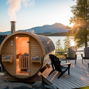 Sauna extérieur traditionnel en bois massif de cèdre avec protection anti-UV et sans électricité - Product Image 5