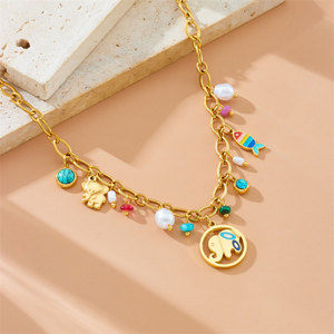 Delicado Collar con Colgante de Elefante para Mujer, Chapado en Oro PVD de 14k y 18k, Acero Inoxidable 316L, Joyería Fina - Product Image 3