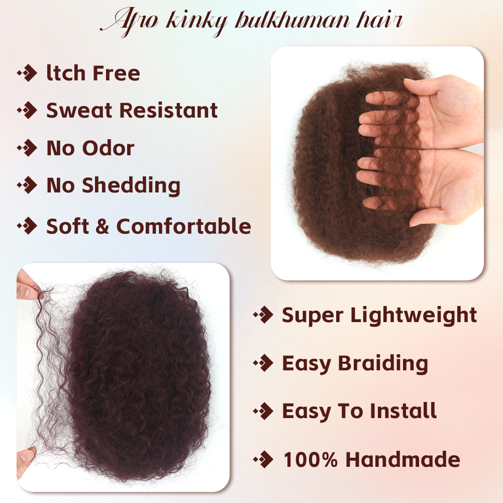 KAMA Hot Selling Unprocessed Brazilian Remy 100% Human Hair Pre-Stretched Micro Twist Braiding Bulk Hair in Bulk Detail Section 4
