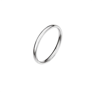 Anillo Sencillo de Acero Inoxidable con Acabado Pulido, Plateado en Oro de 18k, Joyería para Mujer - Product Image 3