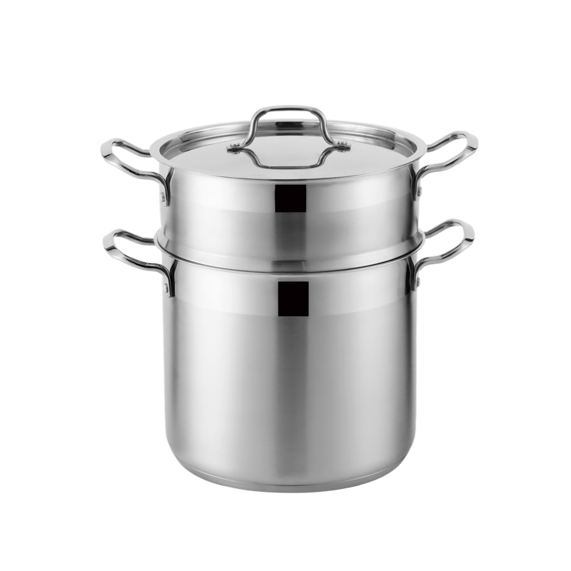 Couscoussier 6L Aluminium Marbré – Compatible Induction, Gaz, électrique – Noir