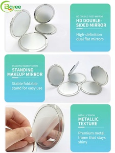 Custom 75mm DIY Your logo 360° Rotating Flip Cover Design Round Metal Folding Makeup <b>Mirror</b> for Corporate Promotional Gifts - Product Image 4