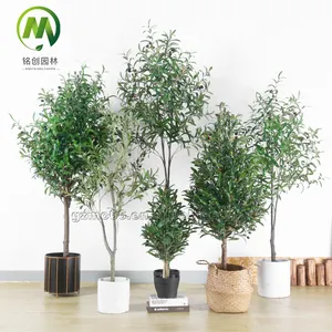 Hot sell artificial olive plants bonsai real touch artificial olive tree Faux leaf for home decoration