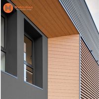 Revêtement extérieur en aluminium durable imitation bois, ignifuge, résistant aux intempéries, à faible entretien, pour hôpitaux modernes et salons.