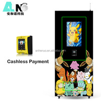 Nouvelle machine distributrice de cartes TCG Pokémon style anime avec bande LED et support de paiement par carte