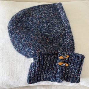 Gorro <span class=keywords><strong>de</strong></span> lana <span class=keywords><strong>de</strong></span> <span class=keywords><strong>alpaca</strong></span> con hebilla <span class=keywords><strong>de</strong></span> cuerno estilo Old Money, diseño floral, tejido para otoño/invierno, pasamontañas unisex, gorro <span class=keywords><strong>de</strong></span> lana cálido - Product Image 2