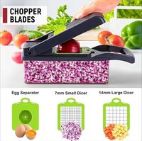 14-in-1 handmatige keuken groentesnijder, aardappelmes, snijder, fruit- en groentesnijder, PS plastic