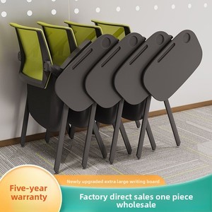 Chaise de bureau avec tablette d'écriture, table de formation pliable, style nordique, tissu non tissé et structure en acier, empilable, capacité de charge de 150 kg - Product Image 3