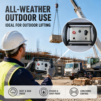 Control Remoto Inalámbrico de 1 Canal para Grúa Móvil, Control Remoto a Prueba de Agua IP68, Controles Remotos para Grúa