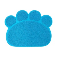 Tapis pour litière de chat avec empreintes de pattes, en PVC imperméable, antidérapant, anti-éclaboussures, pour chats et chiens