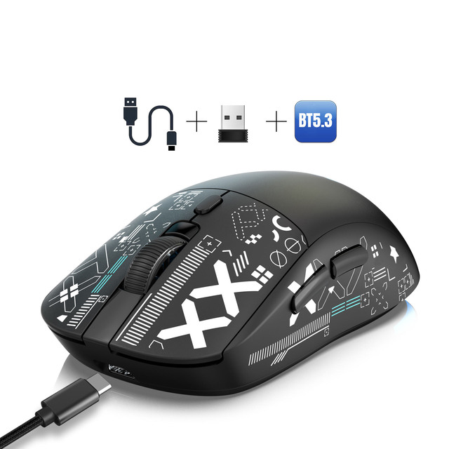 T90 RGB Backlit Gaming Mouse Wired 2.4G BT Wireless New Model 650Mah Battery 500 Million Clicks up to 4000 DPI