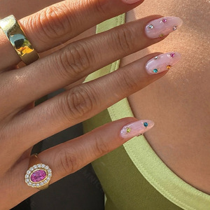 Bague ovale Gemnel Halo plaquée or 14 carats, saphir rose, argent 925, halo de diamants CZ pour femmes - Product Image 2