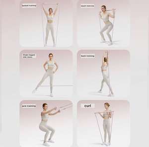 Fasce di Resistenza / Tubi per Fitness Yoga con Apertura sulla Spalla, Allenamento Schiena e Gambe - Macchina per Allenamento di Forza con <span class=keywords><strong>Pulley</strong></span> Alto per Lat Pulldown - Product Image 5