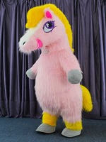 Costume gonflable de mascotte de dessin animé d'animal de mammouth de pany d'arc-en-ciel personnalisé professionnel