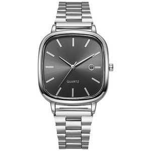 Reloj de Cuarzo Cuadrado para Mujer, Correa de Acero Inoxidable Plateada, Reloj de Pulsera Casual y de Negocios con Indicador de Fecha - Product Image 4