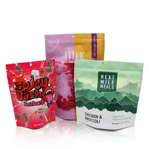 Custom LOGO Printed Food Edible Resealable Ziplock Plastic Packaging Die Cut Smell Proof Stand Up Pouch 3.5g 7g Mylar Bag