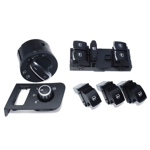 Jeu de 6 boutons de commande de rétroviseur de fenêtre de pièces automobiles pour VW <span class=keywords><strong>TOURAN</strong></span> CADDY 1T1959565F - Product Image 1