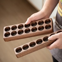 Meilleures ventes transfrontalières : Présentoir de rangement en bois massif pour huiles essentielles de noix, de bureau, à compartiments, pour cosmétiques, modèle simple