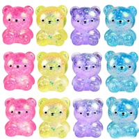 Jouets Squishy Ours Scintillants Colorés – Balles Sensorielles Anti-Stress pour Soulager l'Anxiété – Balles Squishy Fidget – Jouet Anti-Stress Balle Sucrée