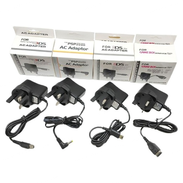 JSQ for Power Supply Adapter High Quality Plastic DS 3DS PSP1000 2000 3000 SP NDSL Wired British Regs