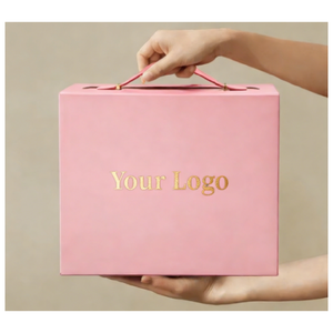 กล่องของขวัญรูปทรงหนังสือแบบพับได้พร้อมหูหิ้วหนังแบบพกพา - Product Image 4