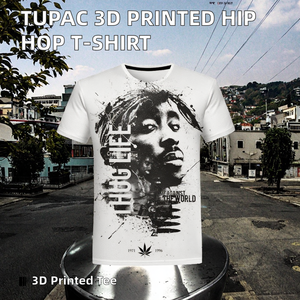 T-<span class=keywords><strong>Shirt</strong></span> Casual da Uomo Hip Hop con Stampa 3D di <span class=keywords><strong>Tupac</strong></span> 2Pac, Maglietta Personalizzata 100% Poliestere con Stampa Digitale 3D - Product Image 2