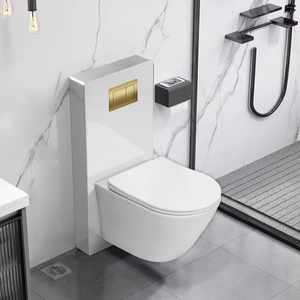 Installation simple de réservoirs d'<span class=keywords><strong>eau</strong></span> en verre, réservoir mural dissimulé à double <span class=keywords><strong>chasse</strong></span> moderne pour toilettes suspendues - Product Image 1