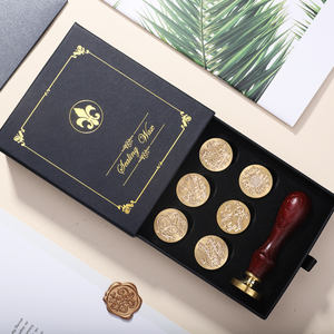 Set confezione regalo timbro sigillo di cera espressioni personalizzate serie benedizione Logo Kit timbro cera per carte buste regalo - Product Image 4