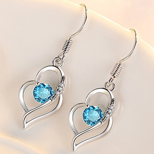 Orecchini a goccia a forma di cuore per donna, stile gancio, eleganti gioielli alla moda per le orecchie - Product Image 2