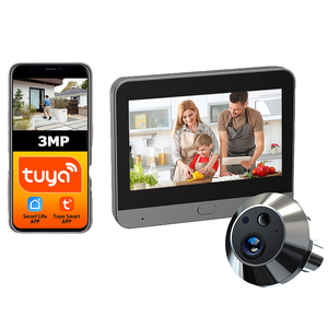 Campanello Intelligente Wireless con Telecamera Spioncino 3MP, Alimentato <span class=keywords><strong>a</strong></span> <span class=keywords><strong>Batteria</strong></span>, Schermo LCD HD da 4,3 Pollici, Visione Notturna, Sensore CMOS, WiFi, Scheda di Memoria, IP65 - Product Image 2