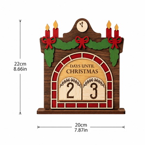 Calendrier de l'Avent en bois, décoration de table pour les fêtes, décoration réutilisable pour le compte à rebours de Noël - Product Image 4