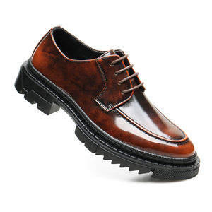 Zapatos de vestir para hombre, tallas 38-48, para otoño, con suela de plataforma, punta redonda, cómodos, con cordones, modelo WZ25 - Product Image 6