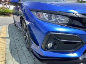 Civic Front Bumper Lip Carbon Fiber Look Front Bumper <b>Diffuser</b> Body Kit <b>for</b> Honda Civic SI Hatchback 2016-2021 <b>Car</b> Accessories - Product Image 3