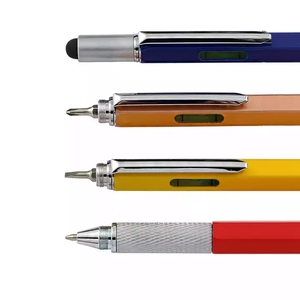 Bolígrafo de herramientas metálico 6 en 1 personalizado para ingenieros y carpinteros: Nivel de burbuja, regla con escala, destornillador y lápiz táctil - Product Image 5