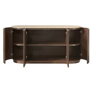 Meuble <span class=keywords><strong>buffet</strong></span> d'intérieur en bois artisanal avec dessus en marbre, design moderne - Product Image 3
