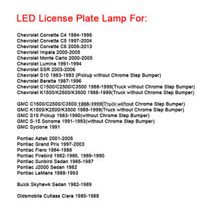 Accessoires de voiture transparents lumineux LED lampe de numéro de plaque d'immatriculation pour <span class=keywords><strong>Pontiac</strong></span> Grand <span class=keywords><strong>Prix</strong></span> Fiero Firebird - Product Image 2