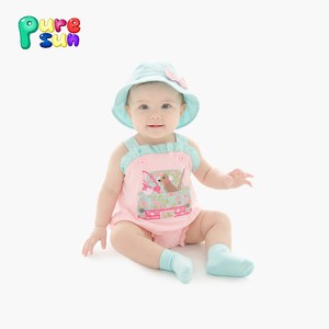 Conjunto de Macacão para Recém-Nascidos 100% Algodão Orgânico, Pijamas Bubble para Meninas, Macacões para Bebês - Product Image 1