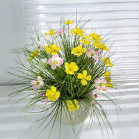Décoration de mariage moderne, bouquet de fleurs artificielles, Potentilla, branche unique, respectueux de l'environnement, pièce unique