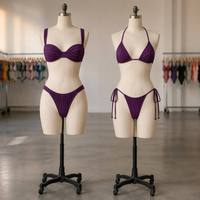 Produsen Pakaian Renang Khusus, Jahitan Zig Zag Berkelanjutan, Set Bikini yang Dapat Disesuaikan dan Menawan untuk Wanita