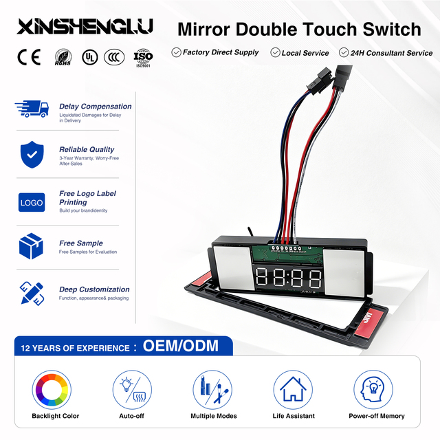 Smart Mirror Double Touch Sensor Switch 12V 60W LED Bathroom Mirror Dimmer Defogger OEM ODM Manufacturer