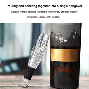 Cadeau pour les amateurs de vin rouge et blanc, bec verseur aérateur portable en acrylique et silicone écologique avec trous d'aération - Product Image 4
