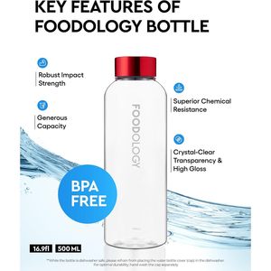 Borraccia Sportiva Foodelogy 500ml, Bottiglia Riutilizzabile per Palestra - Product Image 3