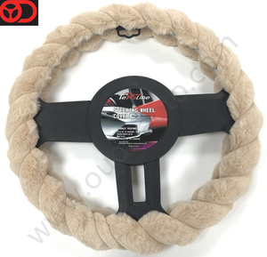 Housse de <span class=keywords><strong>volant</strong></span> de voiture chaude en peluche <span class=keywords><strong>38</strong></span> <span class=keywords><strong>cm</strong></span> élastique chaud antidérapant housse de <span class=keywords><strong>volant</strong></span> housse de protection hiver - Product Image 2