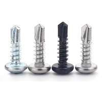 Matériau en acier bleu blanc noir Zinc fer croix encastrée vis à tête cylindrique auto-forage DIN 7504