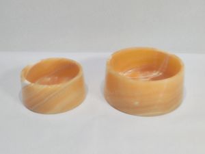 SH 스톤 대용량 천연석 대리석 개 사료 그릇 여행을위한 애완 동물 먹이를위한 맞춤형 노란색 오닉스 - Product Image 4